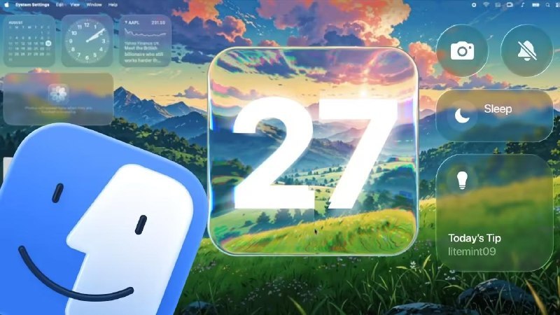 macOS要把“玻璃”进行到底苹果准备在下一代 macOS 27 里把液态玻璃这套界面风格打磨得更精细，主要是改透明度、阴影这些细节，让界面看起来更统一、更顺眼