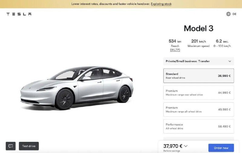 特斯拉称尚无计划将 Model 3 标准版引入中国市场，也未在上海建设相关生产线特斯拉官方明确回复：特斯拉尚无计划将 Model 3 标准版引入中国市场，也未在上海超级工厂建设该车型的相关生产线🗒 标签: #特斯拉📢 频道: @GodlyNews1🤖 投稿: @GodlyNewsBotvia Yummy 😋 - Telegram Channel