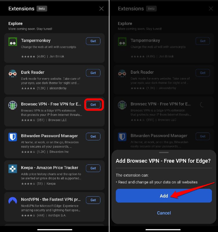 Microsoft Edge for Android 现已正式支持扩展程序早在 2024 年年初微软就在测试 Microsoft Edge for Android 的扩展程序支持，在早期测试阶段用户需要手动启用安卓扩展实验性选项后才能访问扩展程序页面