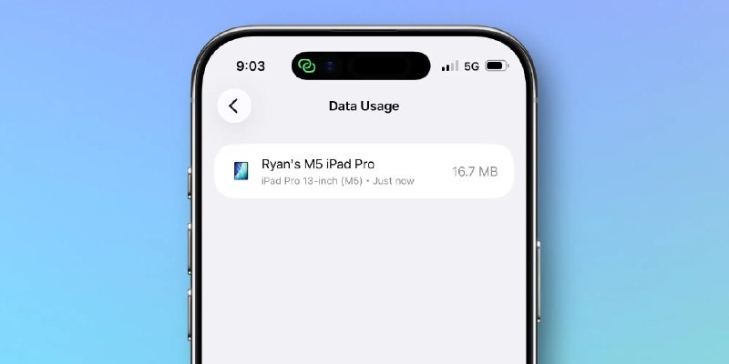 iOS 26.4 个人热点改进，可按设备显示流量统计个人热点功能现在可以按连接的设备来追踪数据用量，方便追溯和控制用量