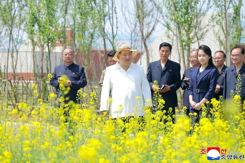金正恩携妻女视察西北部新义州温室农场朝鲜领导人金正恩携妻女一同前往位于平安北道新义州的温室农场进行视察
