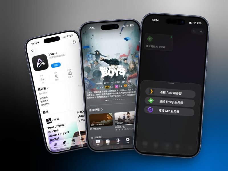 【动不动就抽奖系列】🎉Vidora 正式登陆苹果App Store，支持iOS、iPadOS和tvOS，它是一款将影视发现、追剧管理、播放进度与观影体验整合在一起的观影应用