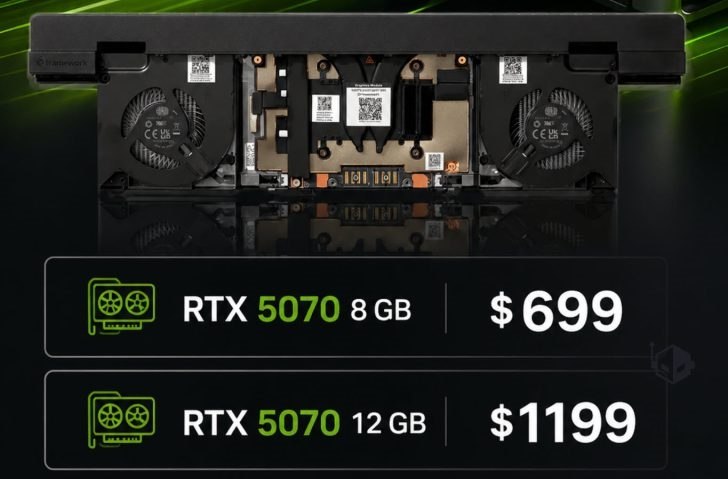 多4GB显存涨价72% Framework Laptop16新增12GB独显模块英伟达今日正式发布了RTX 5070 Laptop GPU 12GB GDDR7版本，Framework也为自家16英寸模块化笔记本推出了RTX 5070 12GB独立显卡升级模块