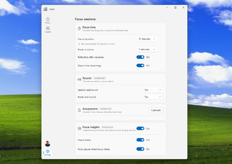 Windows 11时钟App改版 加入AI、感知走神并自动暂停计时据Windows Latest报道，微软正在对Windows 11内置的时钟App进行大幅改版，增强的专注模式将引入AI驱动的洞察功能，并利用PC端NPU实现注意力状态检测