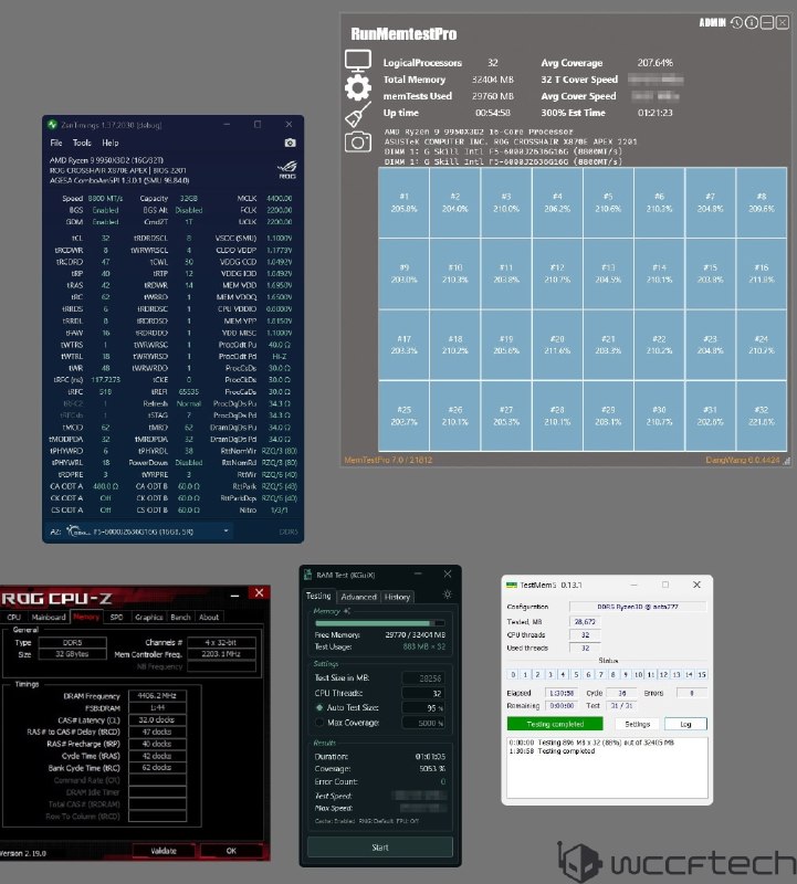 锐龙9 9950X3D2内存超频能力惊人 轻松跑出DDR5-8800 CL32AMD的新旗舰锐龙9 9950X3D2还没发布，华硕就整个了花活儿