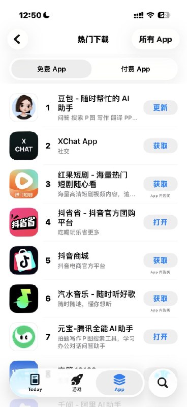 马斯克版“微信”未正式发布 盗版冲上苹果免费榜第二4月14日消息，埃隆・马斯克推出的独立通讯应用XChat，已于上周末在苹果App Store开启预约，将于4月17日正式上线