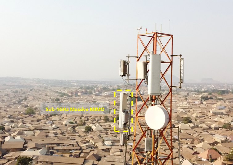 华为Sub-1GHz Massive MIMO全球首次商用华为和尼日利亚运营商MTN一起，把全球第一个Sub-1GHz Massive MIMO站点正式商用落地