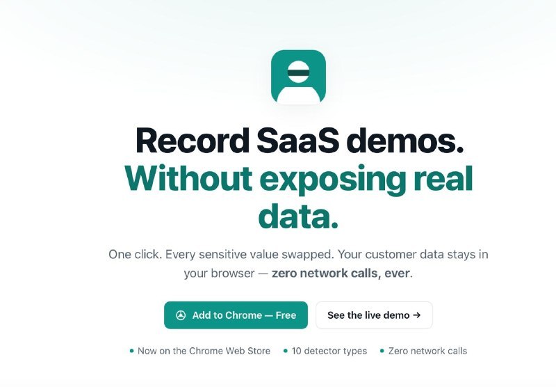 DemoAlias 这个 Chrome 扩展挺实用，专门用来录 demo 时一键替换页面里的敏感信息