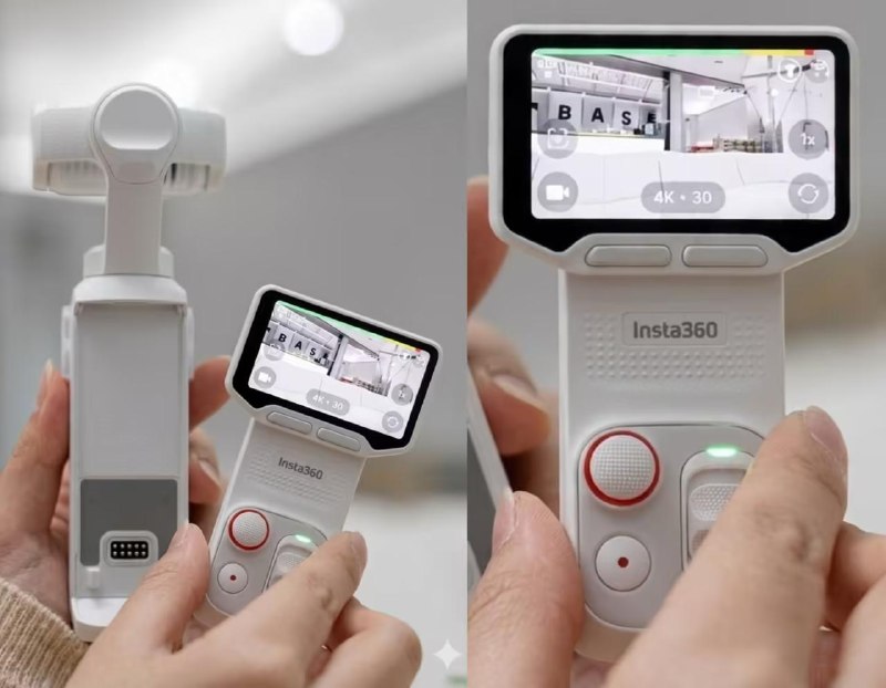 首创可拆卸屏幕，影石 Insta360 Luna Ultra 手持云台相机包装盒曝光影石这款 Insta360 Luna Ultra 手持云台相机，主打一个“可拆卸屏幕”的模块化设计，手柄前端那块带 OLED 屏和摇杆的区域直接能磁吸拆下来当遥控器用