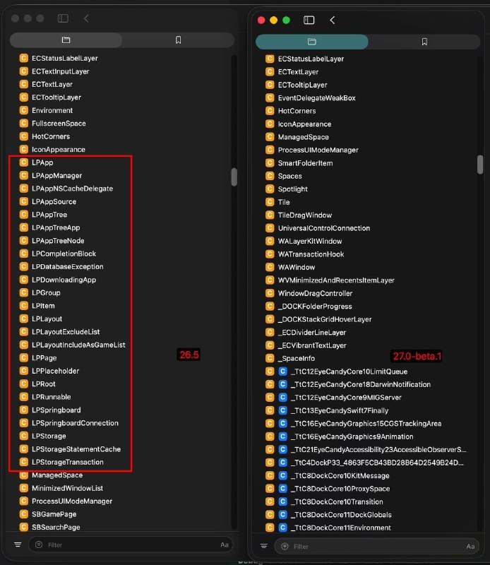 在 macOS 27.0-beta.1 中，Apple 完全移除了 Launchpad 代码via：@gg1427京东🧧每天抽 3 次：点此抽取淘宝🧧每天抽 1 次：点此抽取标签:#macOS27Created by RocM官方频道:@rocCHL官方群组:@roctech官方合作:@rocmmbotvia XP Digital Lab - Telegram Channel (author: RocM 不私聊任何人“小心骗子”)