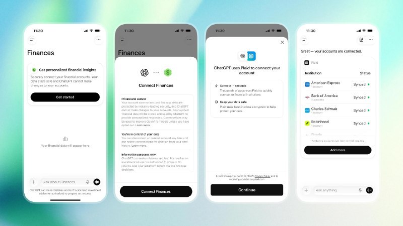 ChatGPT 现在支持访问你的银行账户你对AI的信任马上就要接受考验了今天，OpenAI宣布的一项预览的新功能，用户将能够与 Plaid 建立“安全连接”