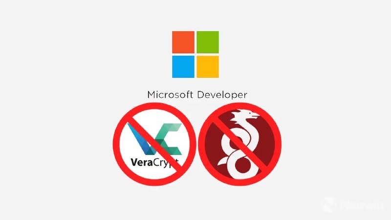 微软无预警封停 WireGuard 与 VeraCrypt 开发者账号微软日前在未给出明确说明的情况下，封停了知名开源项目 WireGuard 和 VeraCrypt 开发者使用多年的微软开发者账号，导致这两款安全工具在 Windows 平台上陷入更新停摆状态