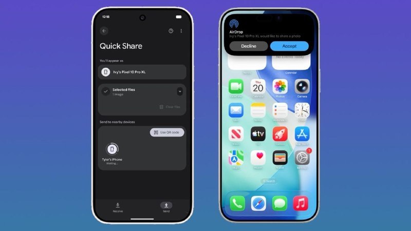 Google把 Quick Share 跟 AirDrop 的互通又扩了一波，更多安卓机都能和 iPhone 互传文件了