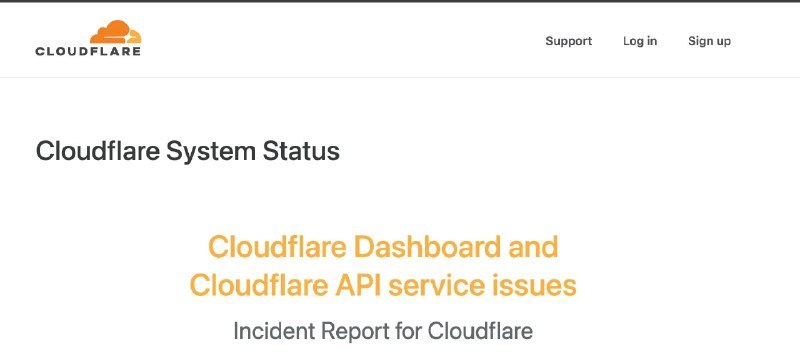 ↩️🖼 Cloudflare 面板和 API 已经持续故障半小时科技圈🎗在花频道📮:Cloudflare 发布本次故障报告，全球网络故障 25 分钟，影响 28% HTTP 流量 12 月 5 日 08:47 UTC，Cloudflare 全球网络发生重大故障，持续约 25 分钟后于 09:12 完全恢复