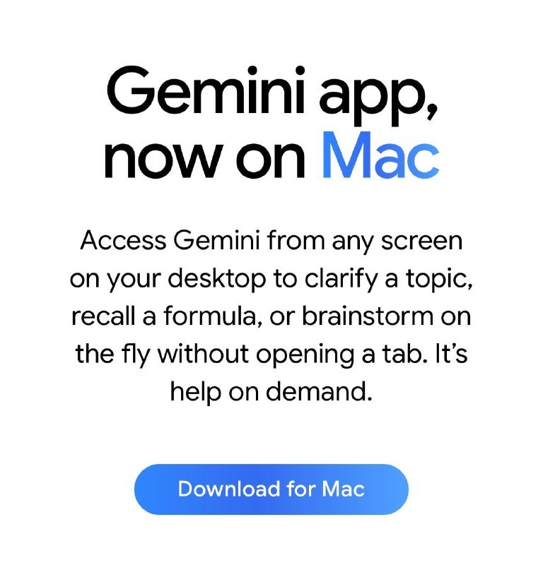 Gemini for Mac终于来了标签:#gemini #GoogleCreated by RocM官方频道：@rocCHL官方群组：@roctech官方合作：@rocmmbotvia XP Digital Lab - Telegram Channel (author: RocM 不私聊任何人“小心骗子”)