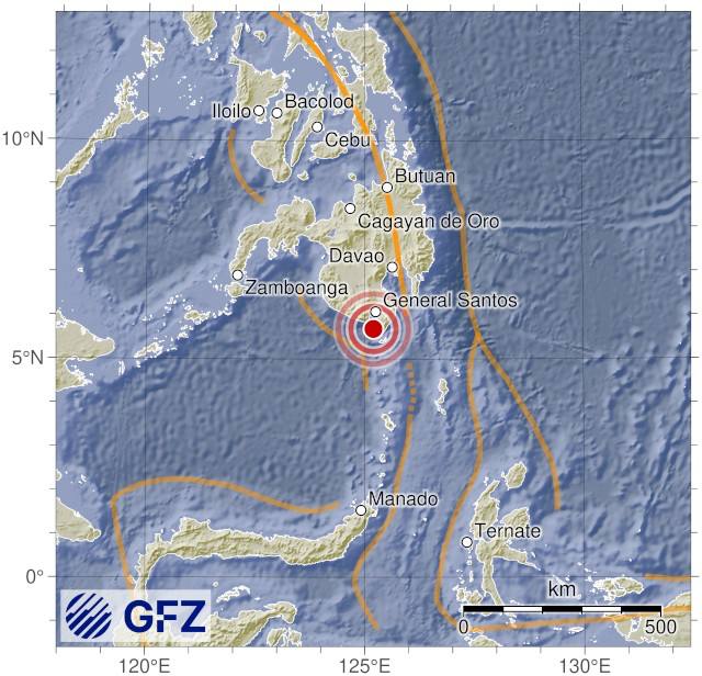 北京时间6月8日7:37许，在菲律宾棉兰老岛发生8.1级地震，震源深度10千米