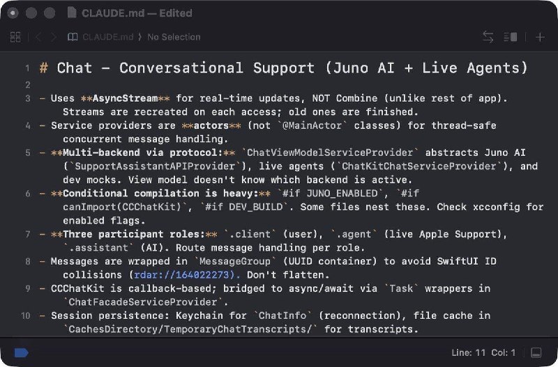 苹果紧急推送 Apple Support 5.13.1 删除 Claude 文件苹果已发布 Apple Support 5.13.1，移除了上一版 5.13 中误打包进应用的 Claude.md 文件