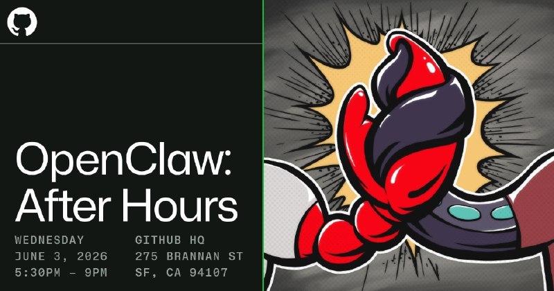 ↩️🖼 GitHub 将于 6 月在旧金山总部举办 OpenClaw 社区交流活动科技圈🎗在花频道📮:OpenClaw 开通官方微博，25.2万 Star 位居全球软件星标榜首 OpenClaw 官方微博账号发文称，感谢微博官方邀请入驻，并表示 OpenClaw 的目标是“让人人都能解锁 AI 无穷能力”