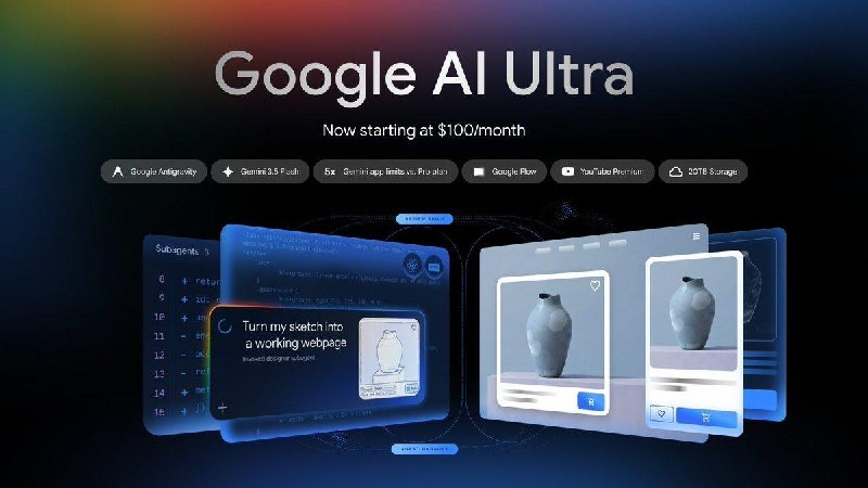 Google 推出新的 AI Ultra 方案：每月 100 美元同时，顶级Google AI Ultra 方案价格下调到每月 200 美元🗒 标签: #Google #Gemini📢 频道: @GodlyNews1🤖 投稿: @GodlyNewsBotvia Yummy 😋 - Telegram Channel
