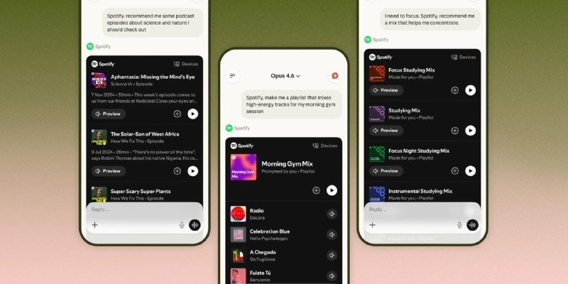 Claude 刚刚获得了 Spotify 音乐和播客集成，以下是它的功能Claude 现在可以直接连接你的 Spotify 账号，在对话里点歌、找歌单、播播客、切歌等都能完成