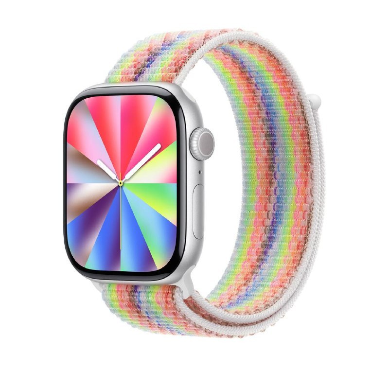 ▎ 2026 彩虹版表带及壁纸今天，2026款Apple Watch彩虹版（骄傲版）回环式运动表带（Apple Watch Pride Edition Sport Loop）正式推出，售价49美元