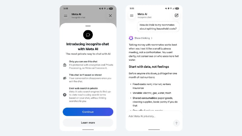 Meta AI App Gets 'Incognito Chat' as OpenAI Faces Lawsuits Over Stored Chat Logs