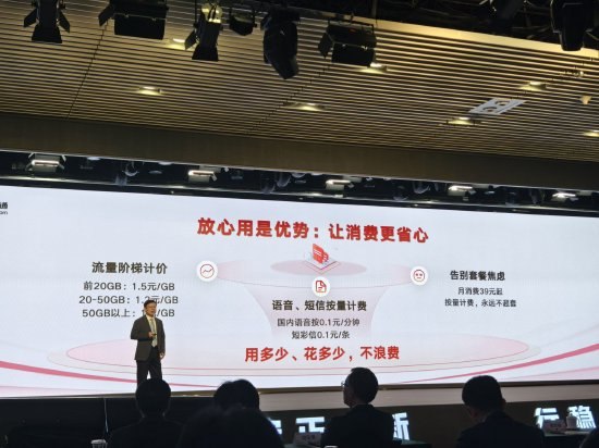 中国联通发布下一代通信产品联通魔方：可自由定制服务按需消费 月消费39元起在今日的2026中国联通品牌与产品发布会上，中国联通市场部（品牌发展部）总经理贾志强发表演讲