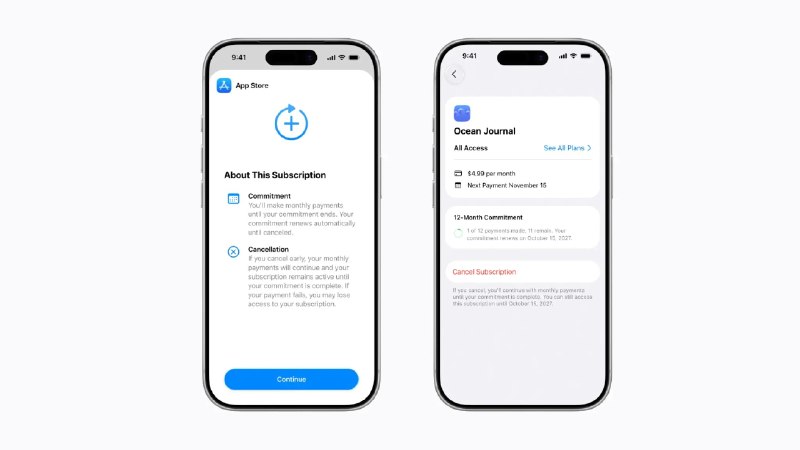 苹果推出App Store新订阅方案 12个月承诺期按月付费更实惠苹果公司宣布在App Store推出一项全新订阅付费方式，旨在为开发者和用户提供更加灵活的订阅选择